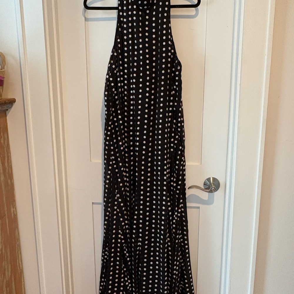 Maeve Black Maxi Dress with White Dots